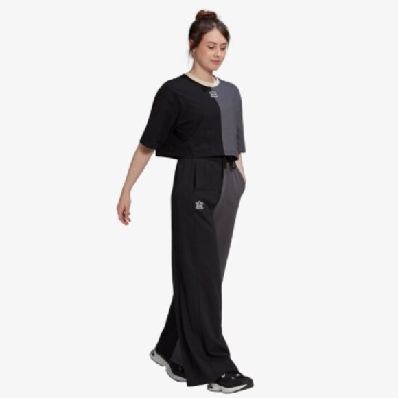 Brand New Women's adidas Colourblock Wide Leg Pants - Picture 3 of 14